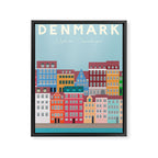 Denmark, Nyhavn, Copenhagen Travel Poster Framed Canvas Print Gallery Image 6