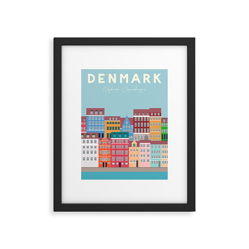 Denmark, Nyhavn, Copenhagen Travel Poster Framed Art Print Gallery Image 5