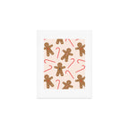 Gingerbread Man + Candy Cane Christmas Pattern Art Print Gallery Image 1