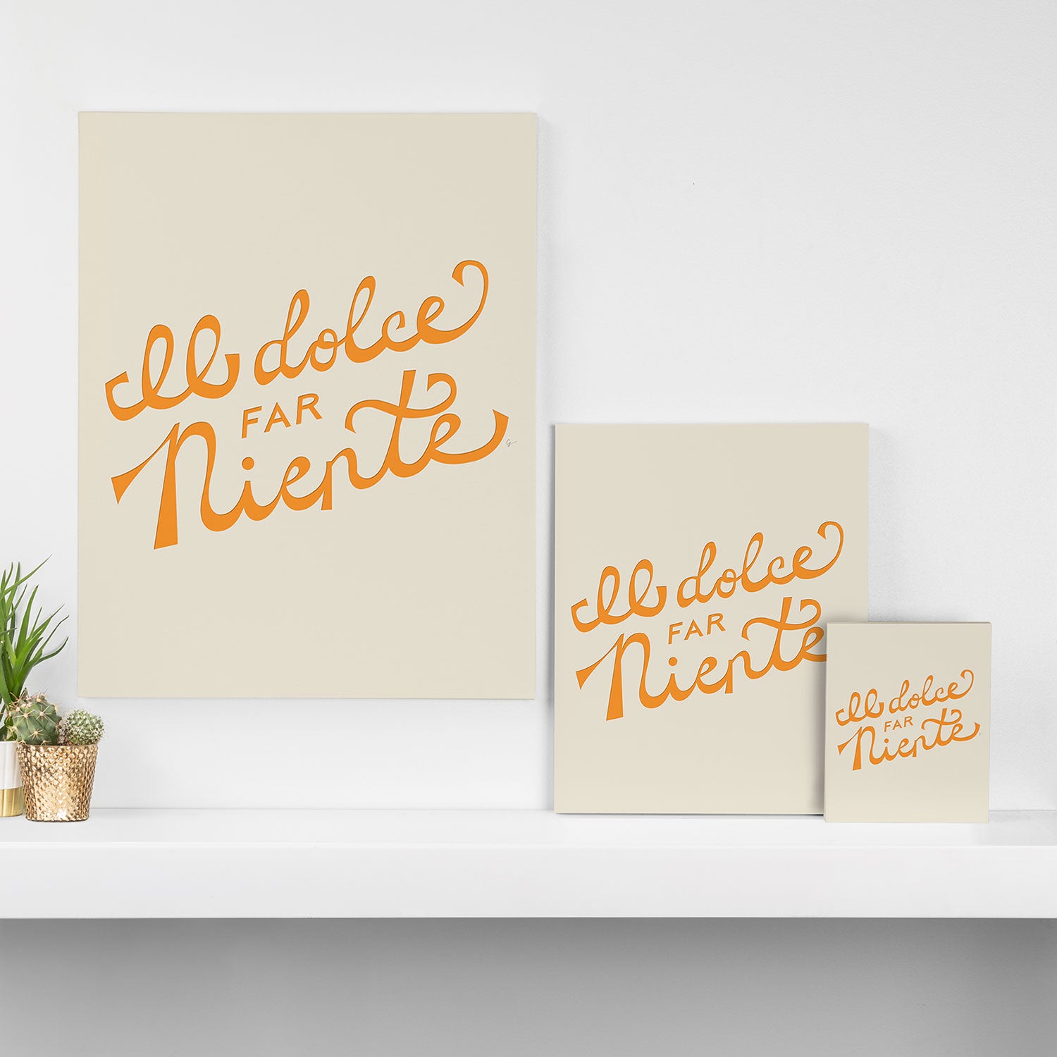 Il dolce far niente (The sweetness of doing nothing) - Orange Canvas Print Gallery Image 3
