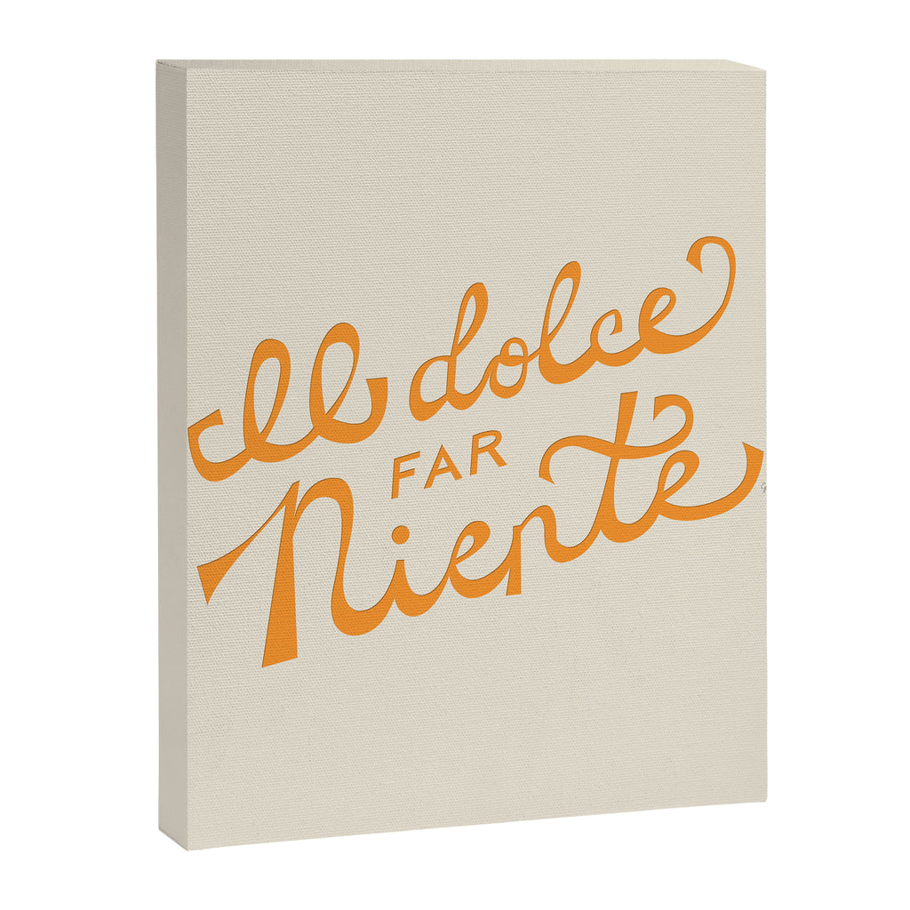 Il dolce far niente (The sweetness of doing nothing) - Orange Canvas Print Gallery Image 6