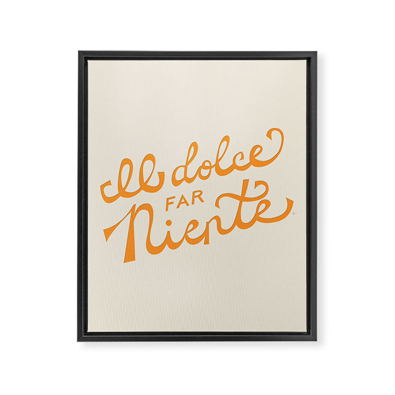 Il dolce far niente (The sweetness of doing nothing) - Orange Framed Canvas Print Gallery Image 6