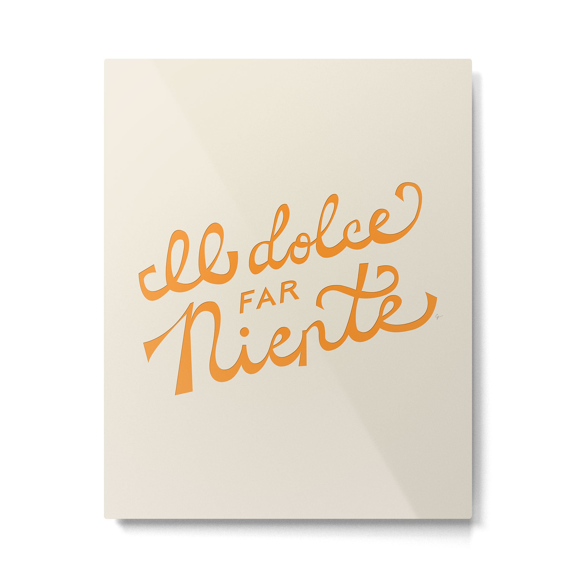 Il dolce far niente (The sweetness of doing nothing) - Orange Metal Print Gallery Image 4