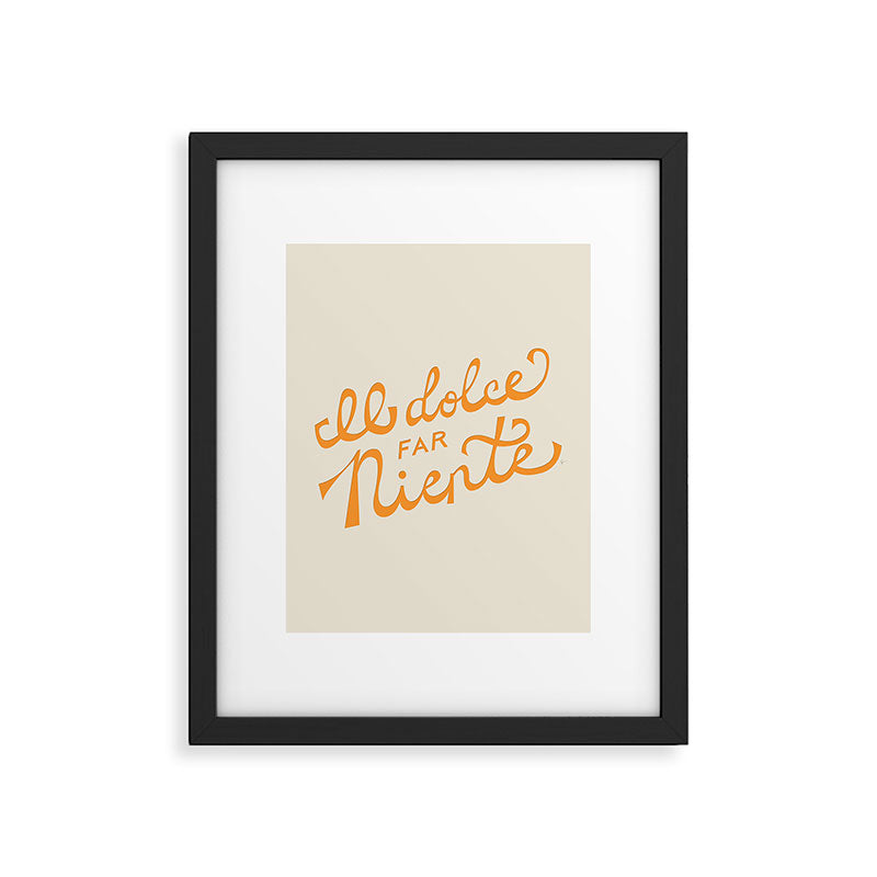 Il dolce far niente (The sweetness of doing nothing) - Orange Framed Art Print Gallery Image 4