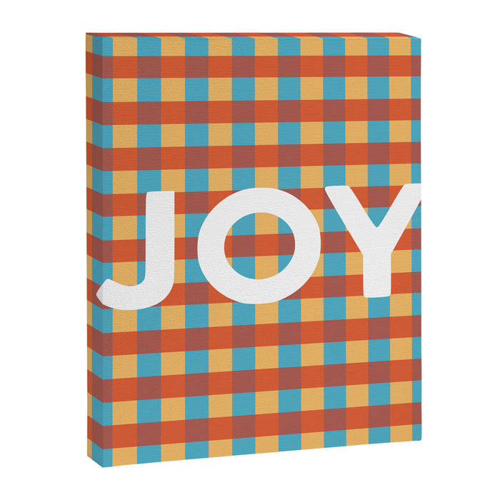 Joy in Christmas Plaid Canvas Print Gallery Image 1