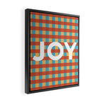 Joy in Christmas Plaid Framed Canvas Print Gallery Image 2