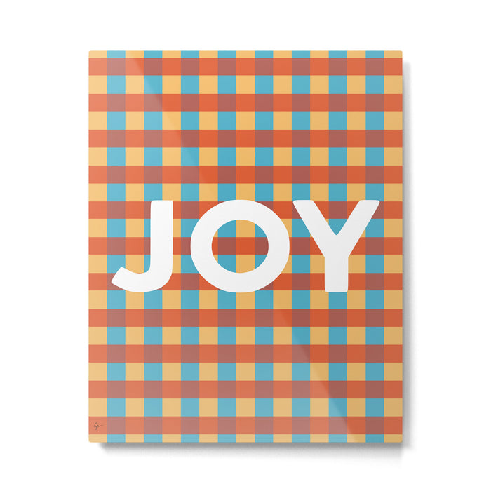Joy in Christmas Plaid Metal Print Gallery Image 1
