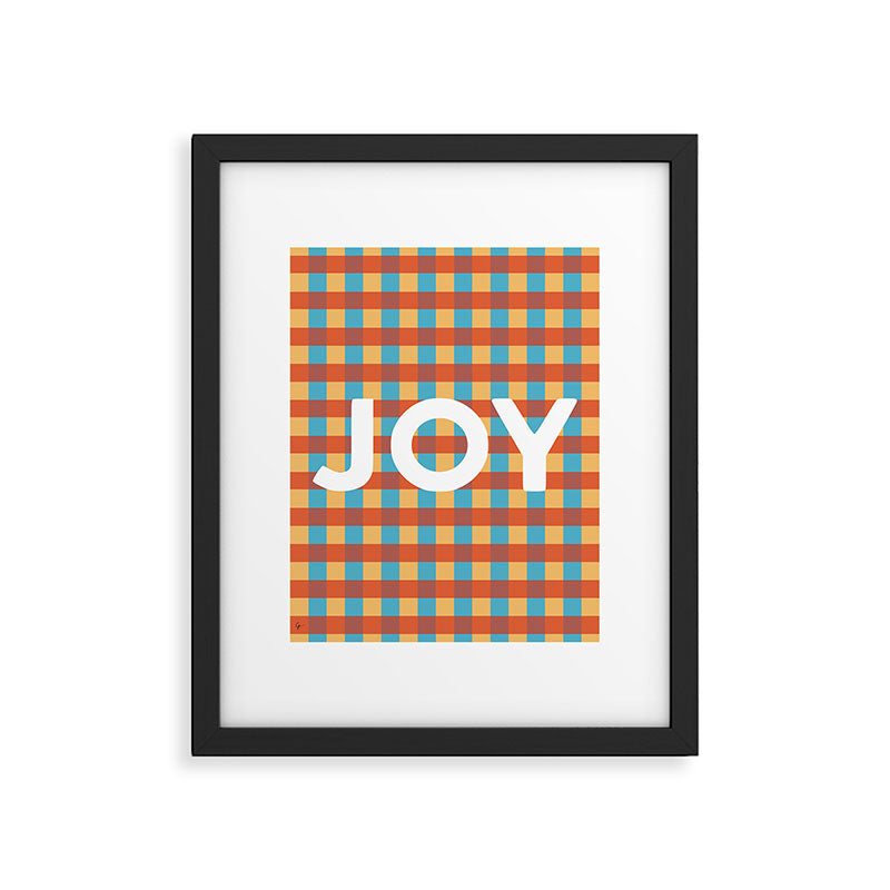 Joy in Christmas Plaid Framed Art Print Gallery Image 5