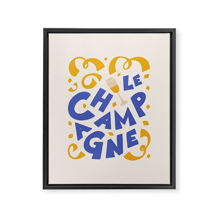 Le Champagne French Framed Canvas Print Gallery Image 1