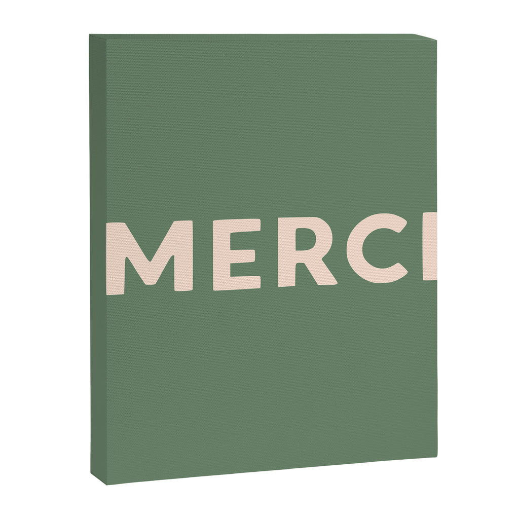 Merci French Retro Hand Lettering Canvas Print Gallery Image 6