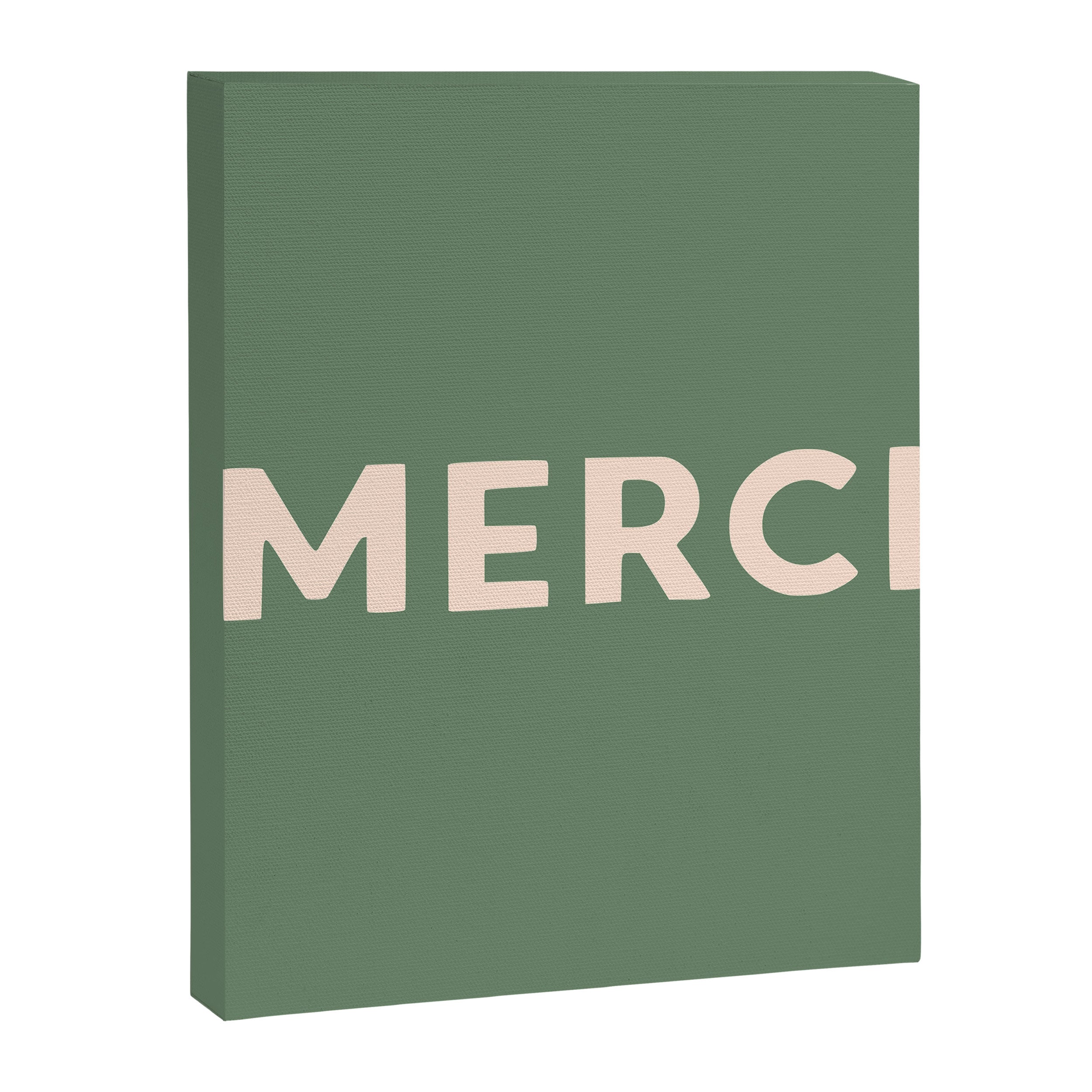 Merci French Retro Hand Lettering Canvas Print Gallery Image 6
