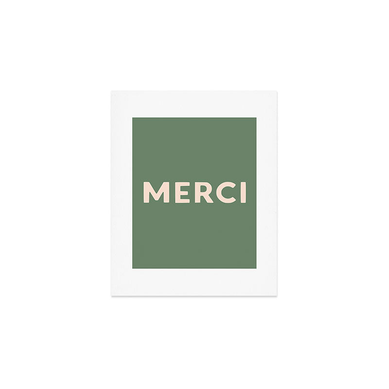 Merci French Retro Hand Lettering Art Print Gallery Image 1