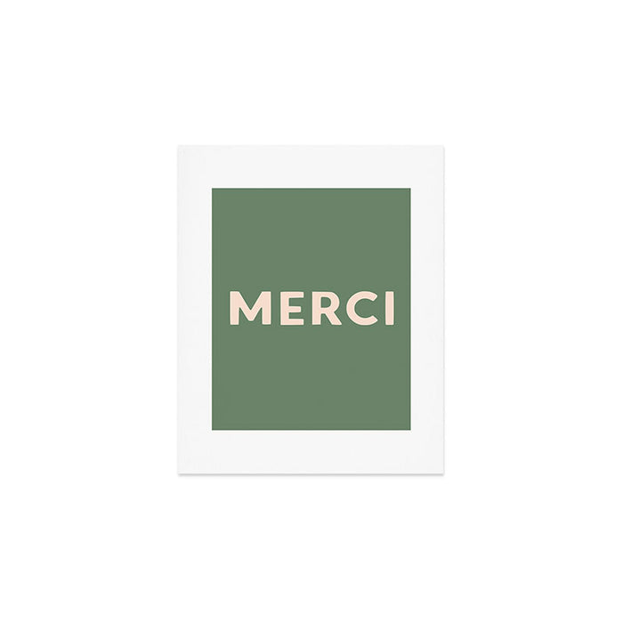 Merci French Retro Hand Lettering Art Print Gallery Image 1