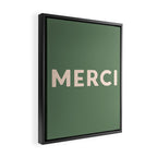 Merci French Retro Hand Lettering Framed Canvas Print Gallery Image 2