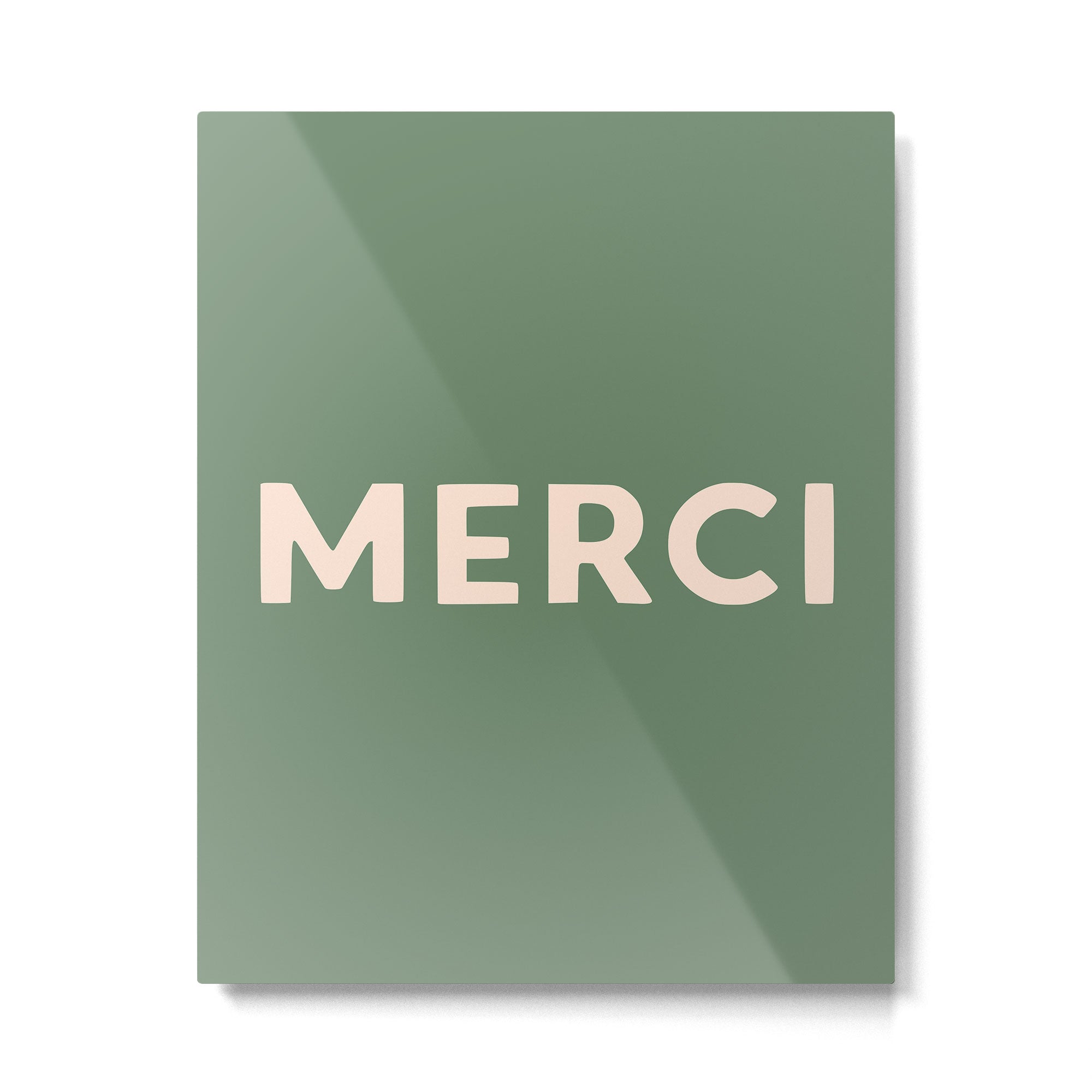 Merci French Retro Hand Lettering Metal Print Gallery Image 4