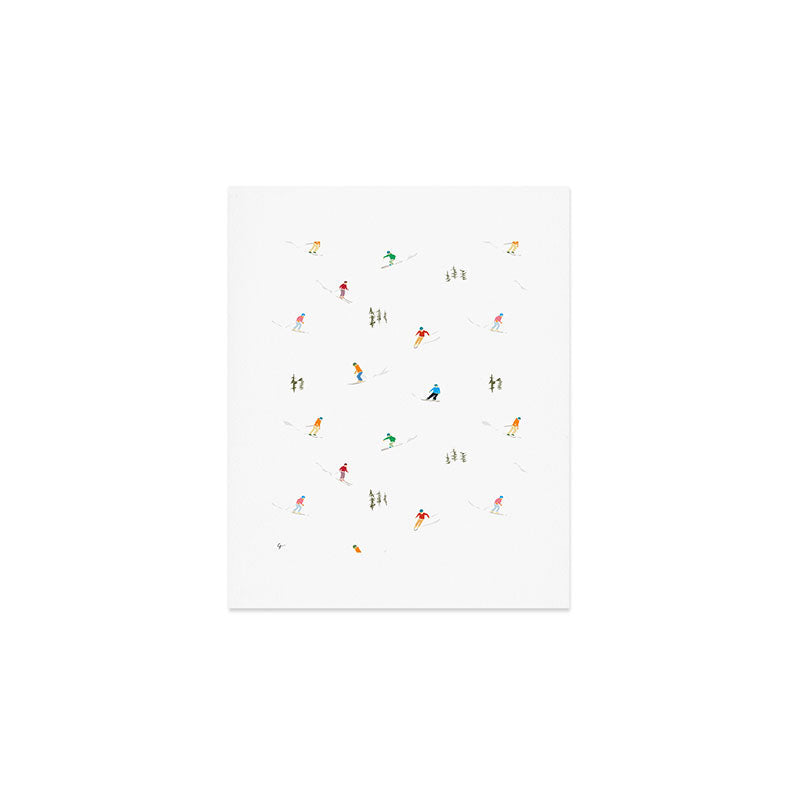 Mountain Skiers Pattern Art Print Gallery Image 1