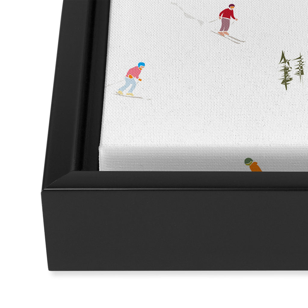 Mountain Skiers Pattern Framed Canvas Print Gallery Image 3