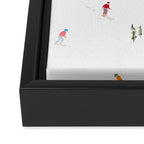 Mountain Skiers Pattern Framed Canvas Print Gallery Image 3