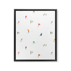 Mountain Skiers Pattern Framed Canvas Print Gallery Image 6