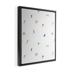 Mountain Skiers Pattern Framed Canvas Print Gallery Image 2