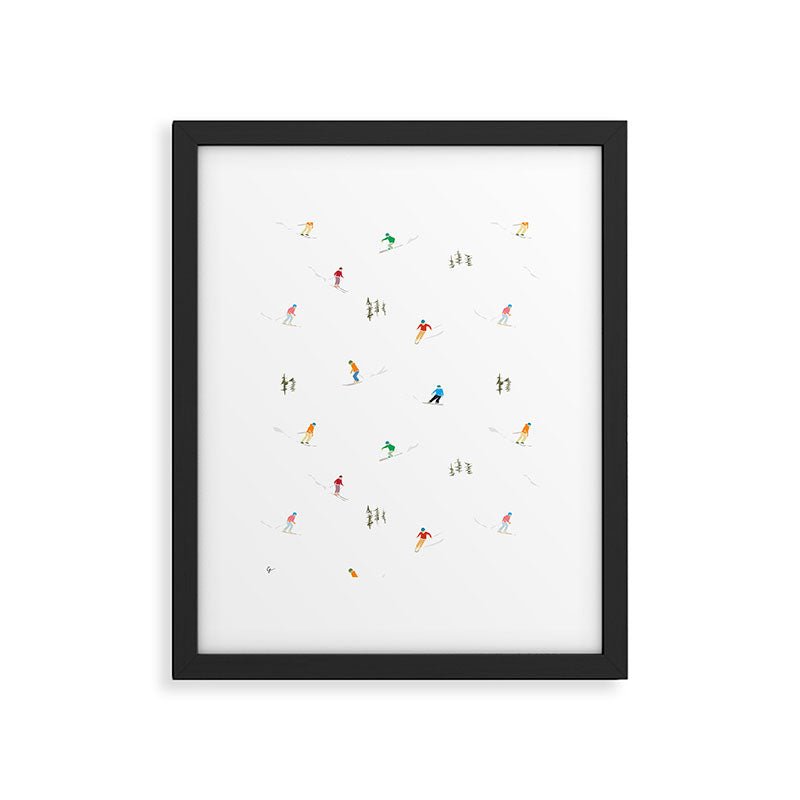 Mountain Skiers Pattern Framed Art Print Gallery Image 4