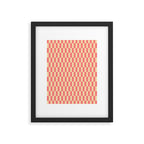 Narrow Check Pattern - Retro Coral and Cream Framed Art Print Gallery Image 5