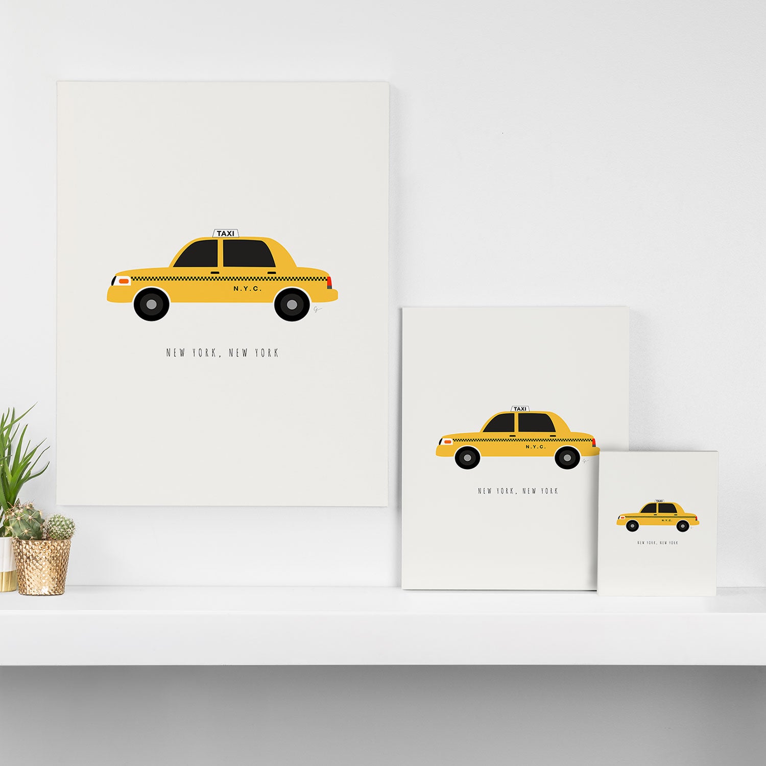 New York City, NYC Yellow Taxi Cab Canvas Print Gallery Image 3
