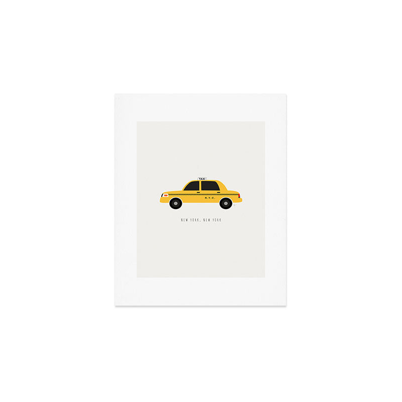 New York City, NYC Yellow Taxi Cab Art Print Gallery Image 1