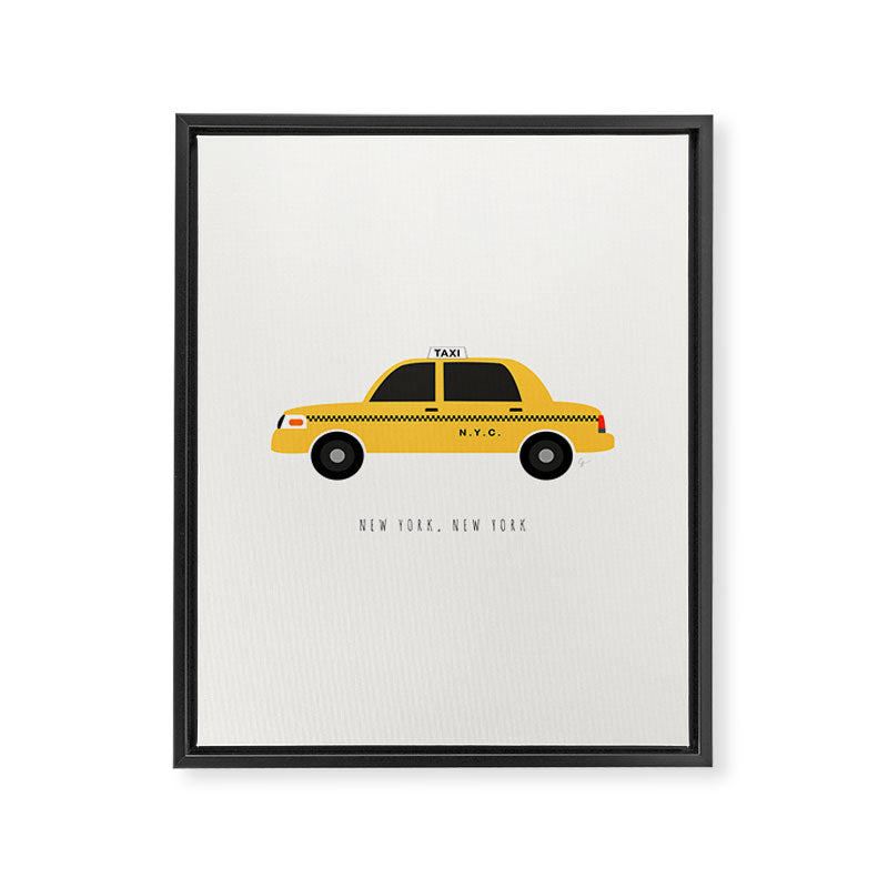 New York City, NYC Yellow Taxi Cab Framed Canvas Print Gallery Image 3