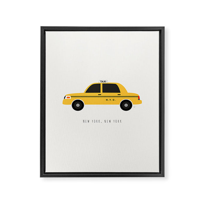 New York City, NYC Yellow Taxi Cab Framed Canvas Print Gallery Image 1