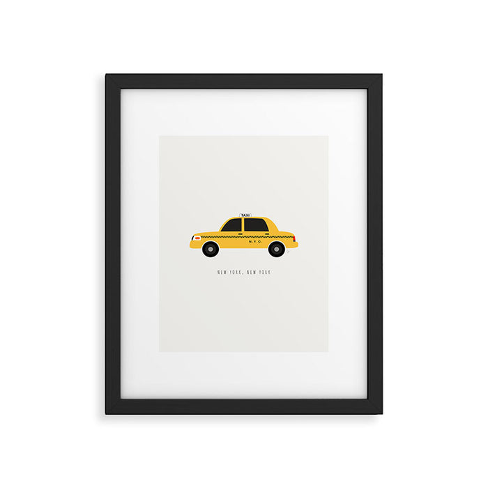 New York City, NYC Yellow Taxi Cab Framed Art Print Gallery Image 1