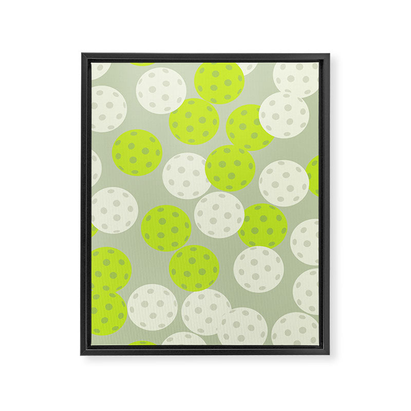 Pickleball Ball Pattern Framed Canvas Print Gallery Image 6