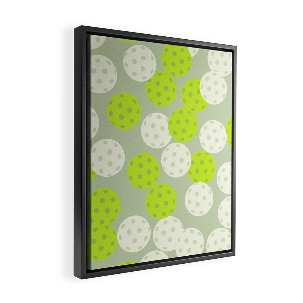 Pickleball Ball Pattern Framed Canvas Print Gallery Image 2