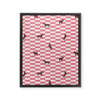 Pink Check Horses  Pattern Framed Canvas Print Gallery Image 6
