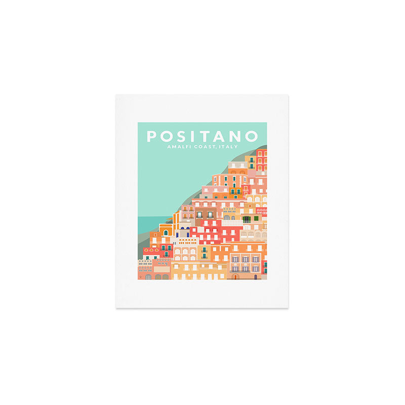 Positano, Amalfi Coast, Italy Travel Poster Art Print Gallery Image 1