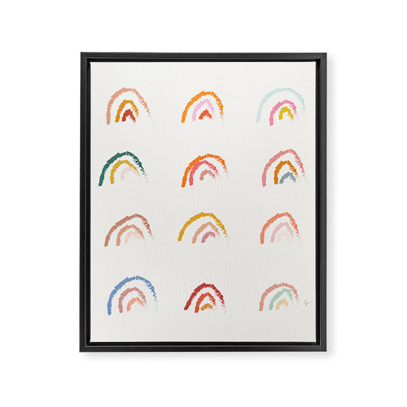 Pastel Rainbows Framed Canvas Print Gallery Image 6