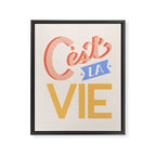 Retro C'est La Vie Framed Canvas Print Gallery Image 6
