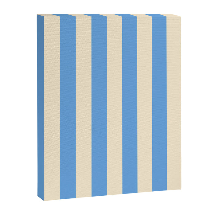 Retro Coastal Blue and White Stripes Canvas Print Gallery Image 1