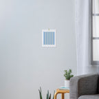 Retro Coastal Blue and White Stripes Art Print Gallery Image 3