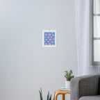 Retro Coastal Shells on Blue Art Print Gallery Image 3