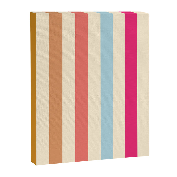 Retro French Rainbow Stripes Canvas Print Gallery Image 1