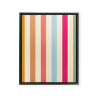 Retro French Rainbow Stripes Framed Canvas Print Gallery Image 6