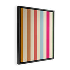 Retro French Rainbow Stripes Framed Canvas Print Gallery Image 2