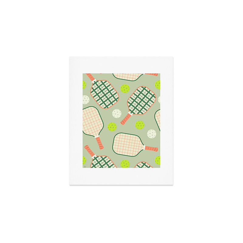 Retro Pickleball Pattern Art Print Gallery Image 1