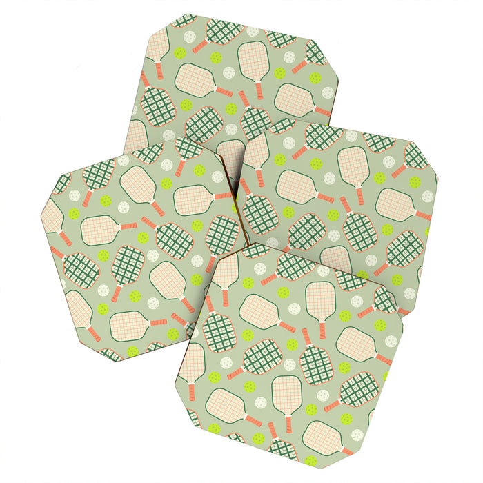Retro Pickleball Pattern Coaster Gallery Image 1