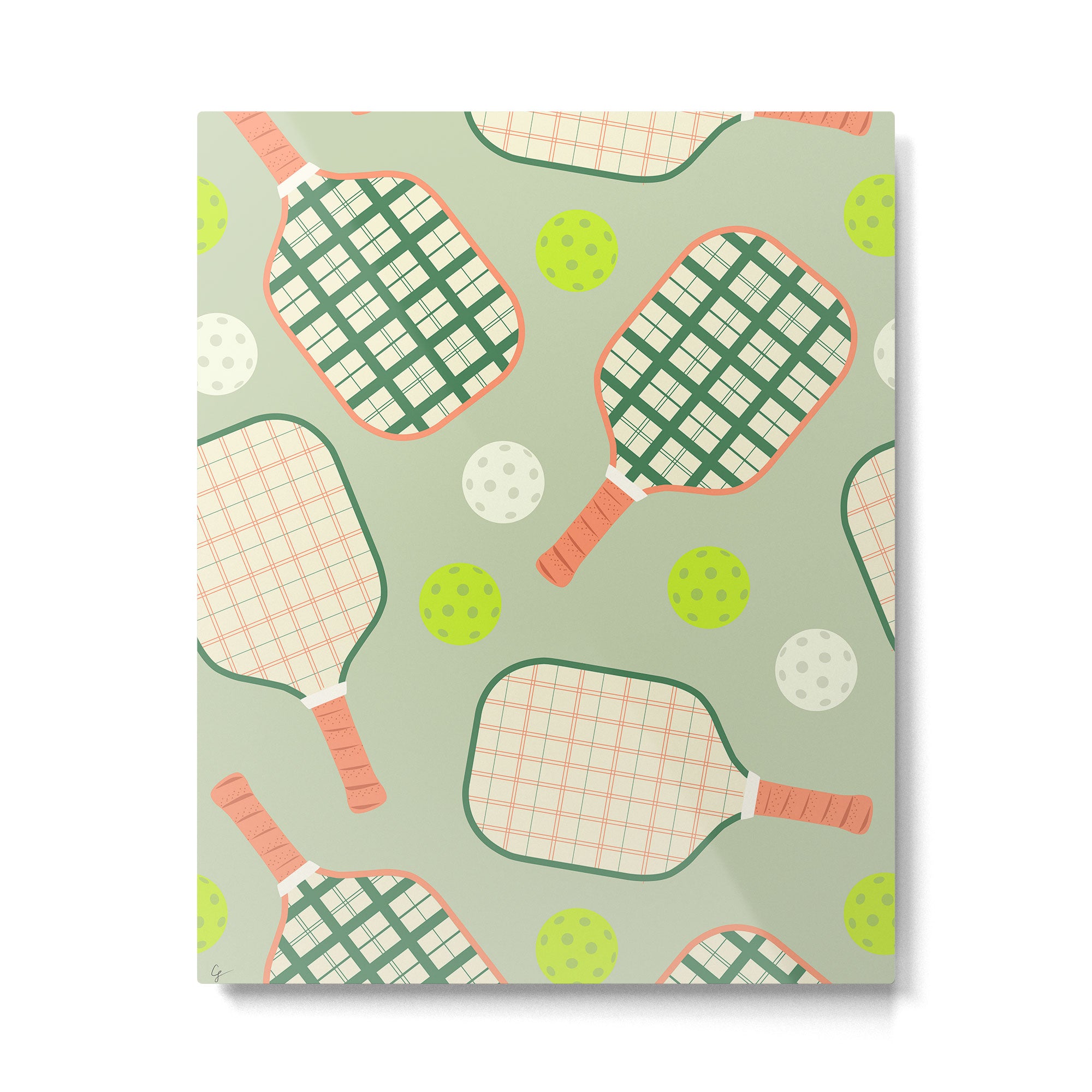 Retro Pickleball Pattern Metal Print Gallery Image 4