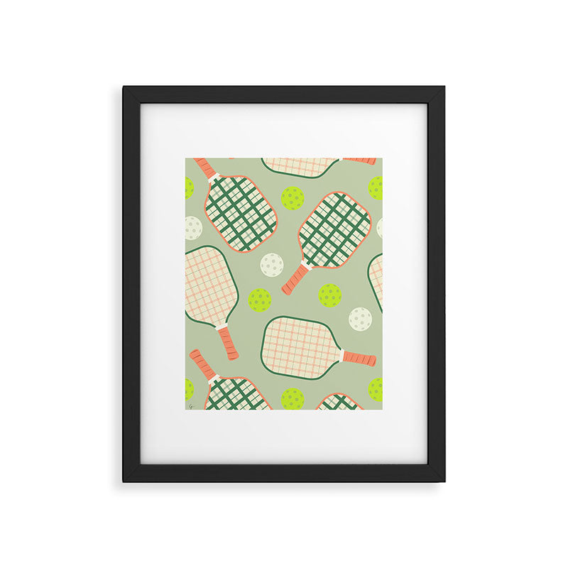 Retro Pickleball Pattern Framed Art Print Gallery Image 4