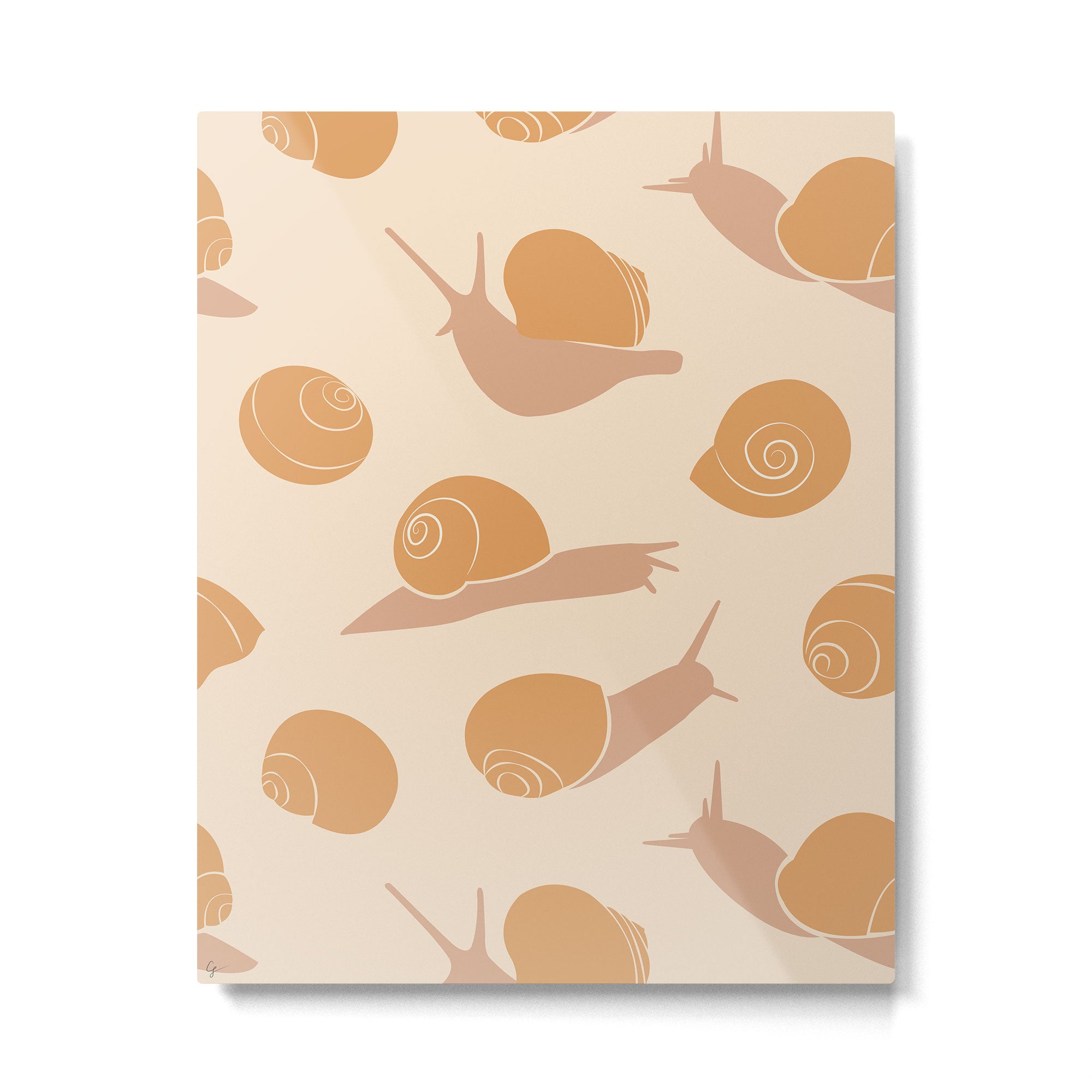 Retro Snail Pattern Metal Print Gallery Image 6
