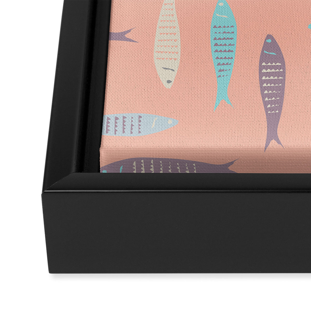 Sardines on Pink Framed Canvas Print Gallery Image 3