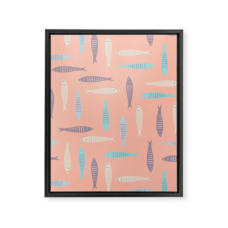 Sardines on Pink Framed Canvas Print Gallery Image 6